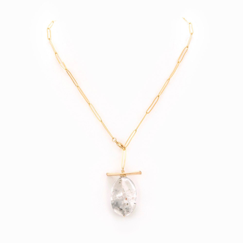 T&T Quartz Paperclip Chain Necklace - Studio RA Boutique