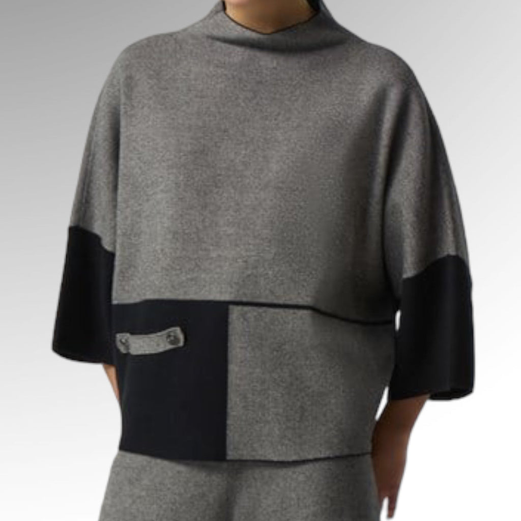 Joseph Ribkoff Color-block Funnel Top - Studio RA Boutique
