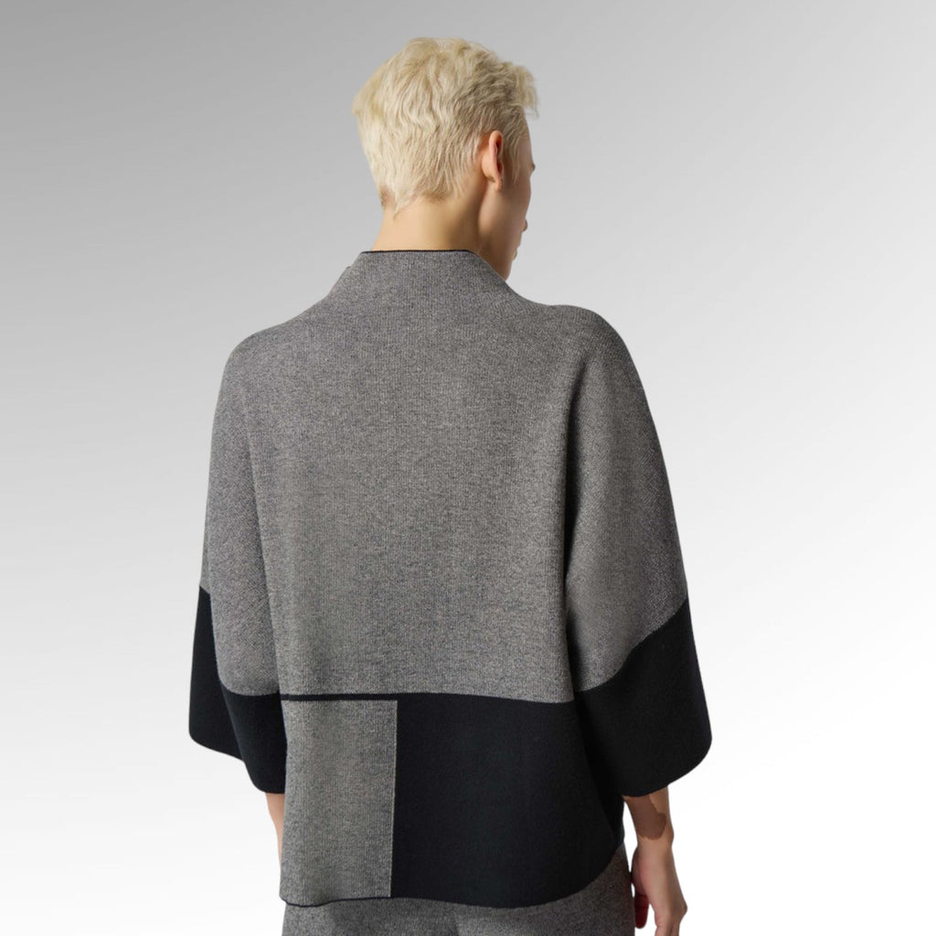 Joseph Ribkoff Color-block Funnel Top - Studio RA Boutique
