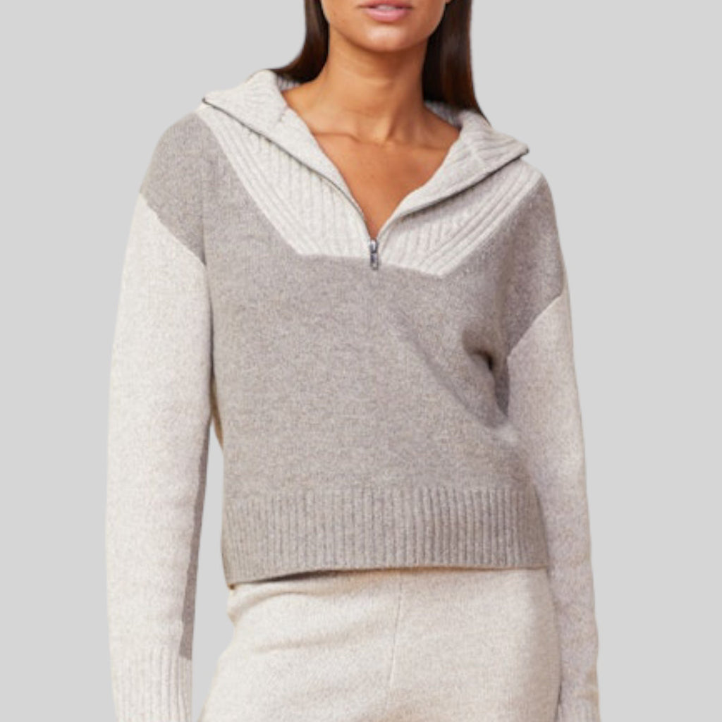 Monrow Marled 1/2 Zip Sweater - Studio RA Boutique