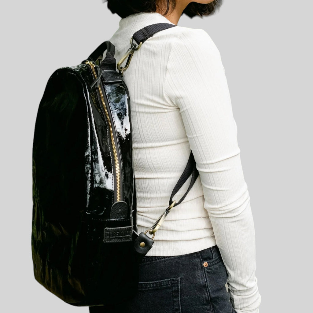 Uashmama Memmo Backpack Glossy Black - Studio RA Boutique